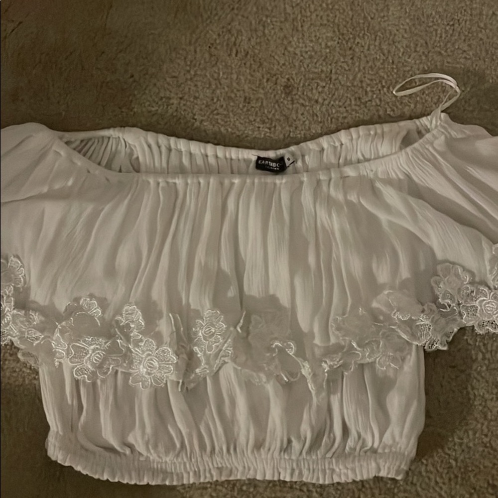 cute white floral crop top